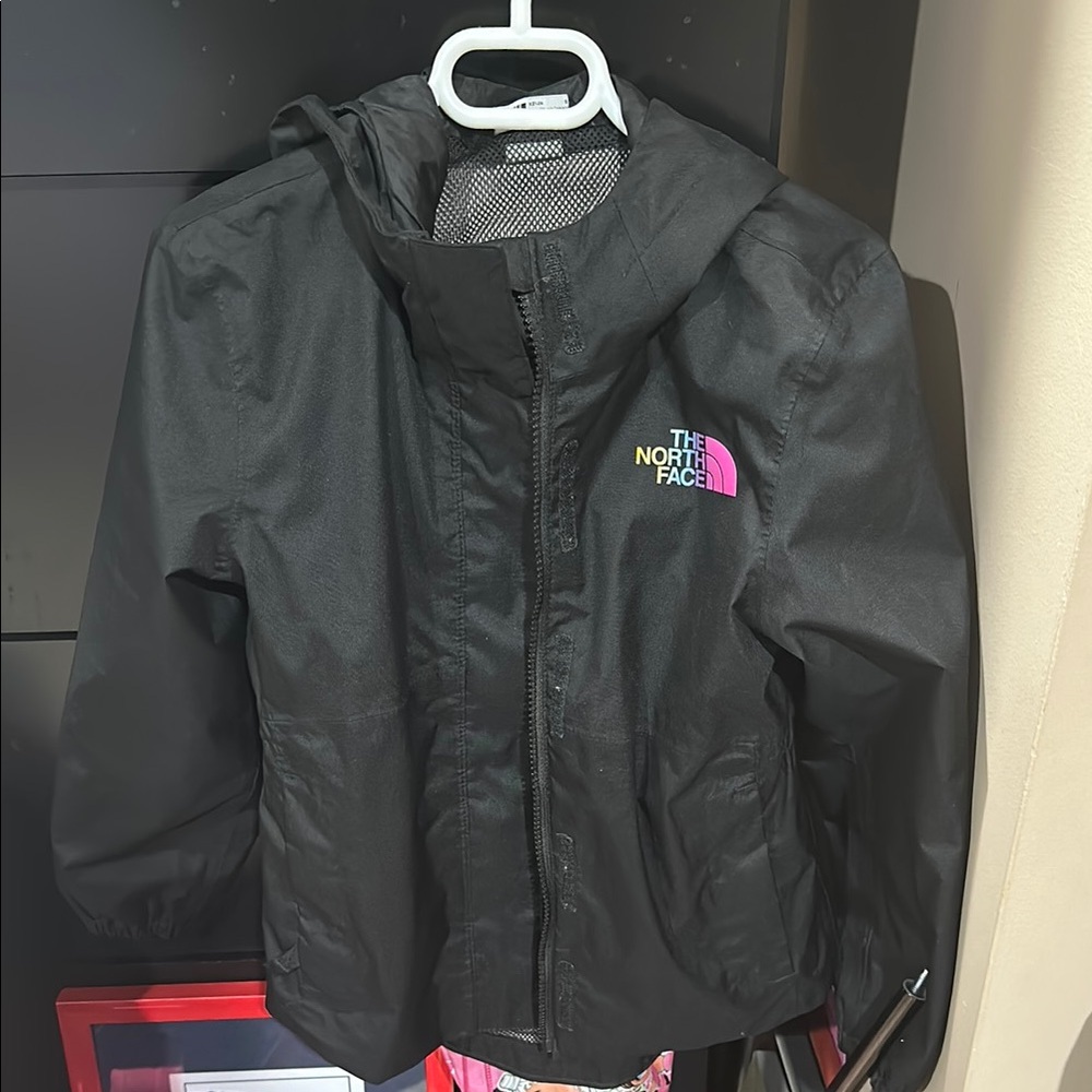 The North Face Black Jacket with Pink Logo